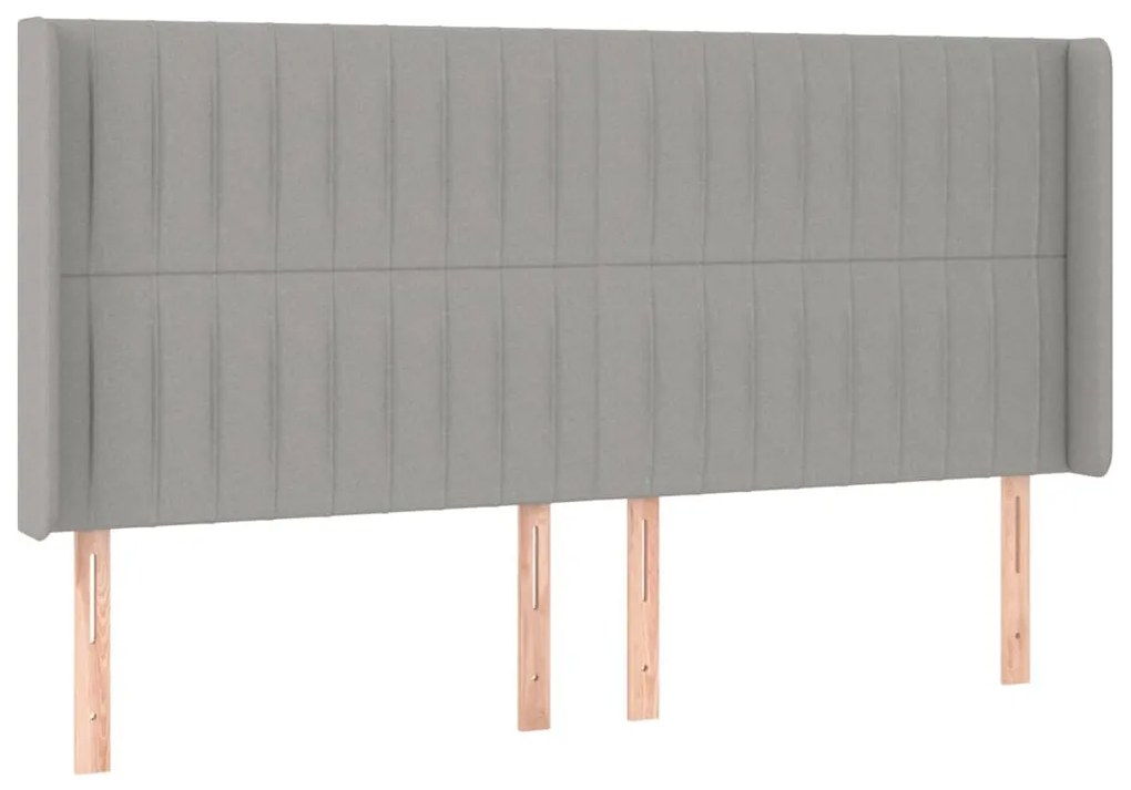 világosszürke szövet LED-es fejtámla 183x16x118/128 cm
