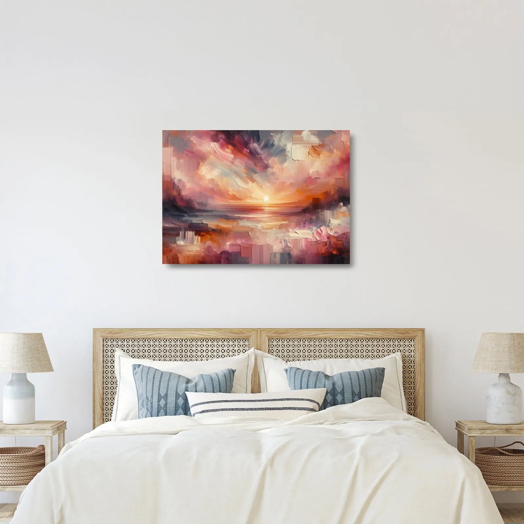 Üveg kép - Festett alkonyat (70x50 cm)