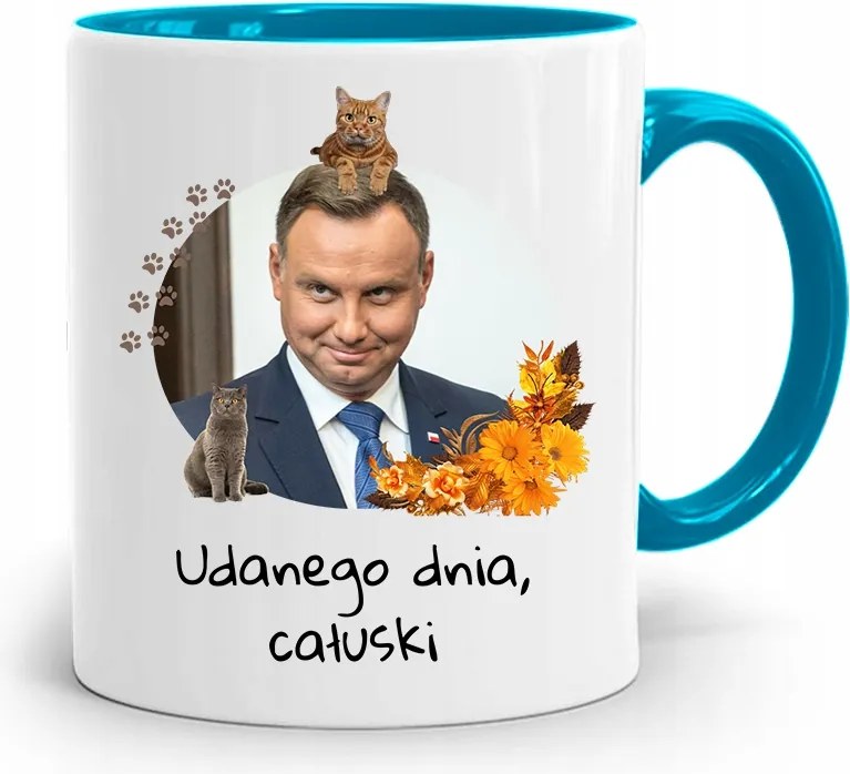 Duda András Kék Elnöki Bögre Neked, fényképes nyomattal