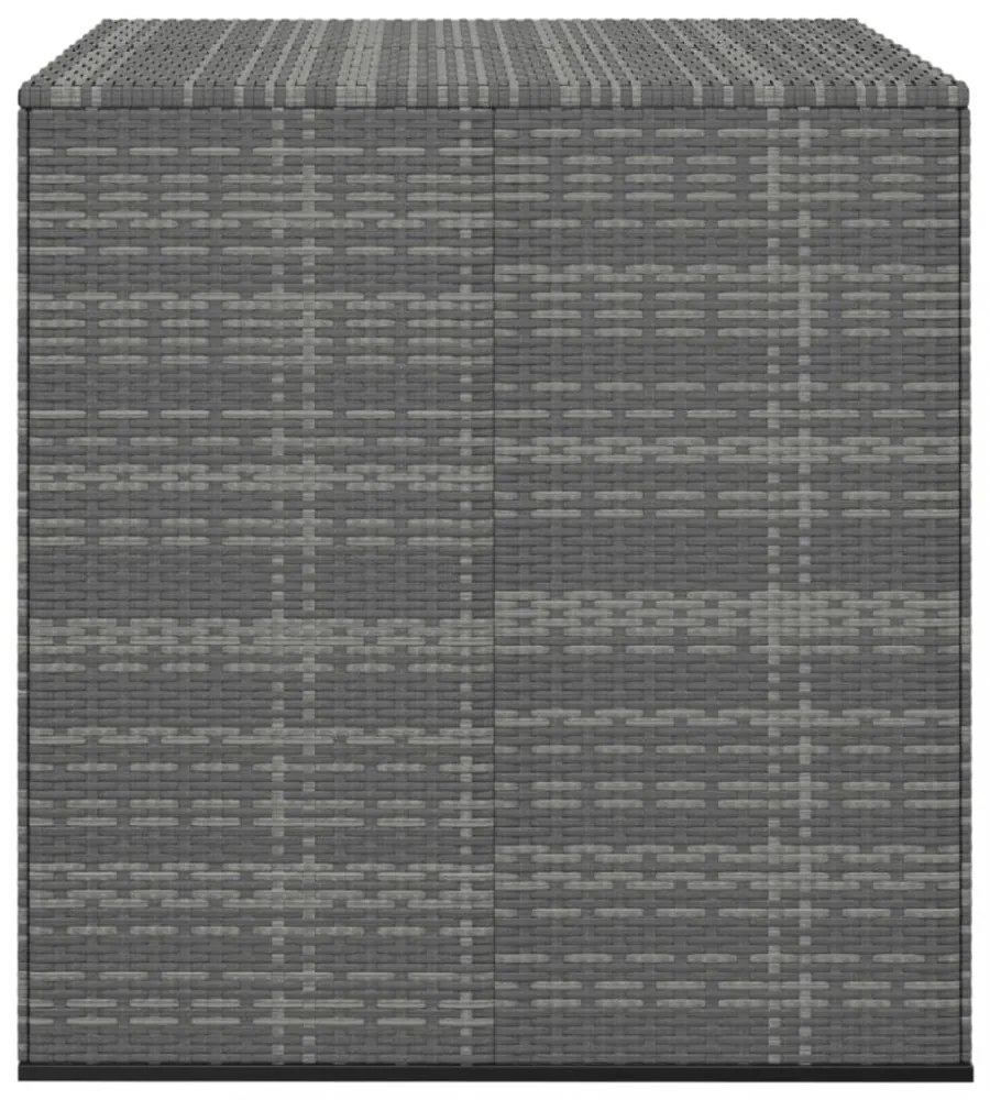 szürke polyrattan kerti párnatartó doboz 100 x 97,5 x 104 cm