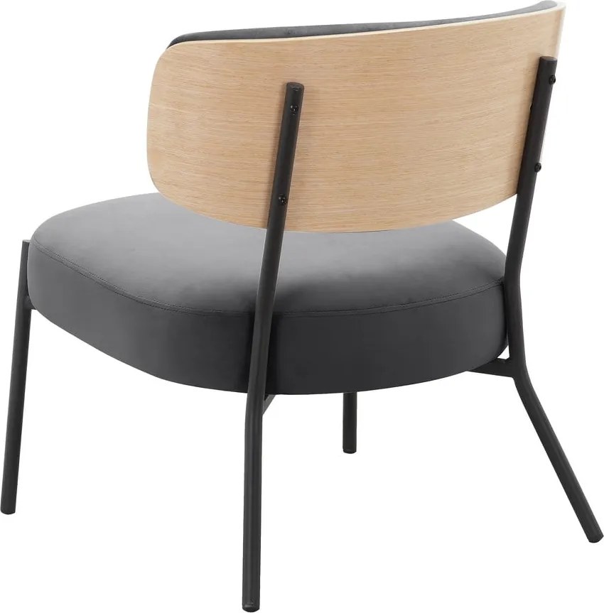 Szürke bársony fotel lábtartóval Jerry – Støraa