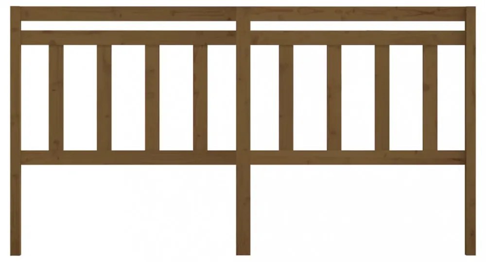 mézbarna tömör fenyőfa ágyfejtámla 186 x 4 x 100 cm