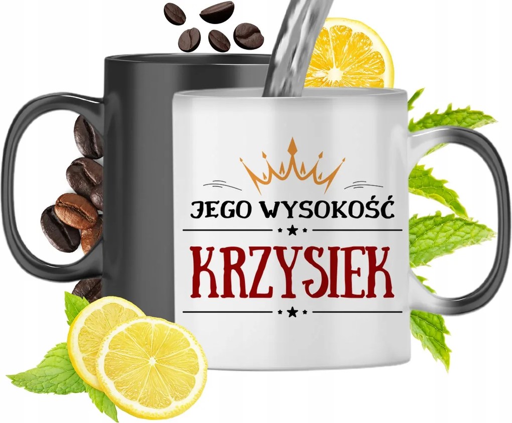 Mágikus bögre Kristófnak Fekete matt nyomott mintával 330ml