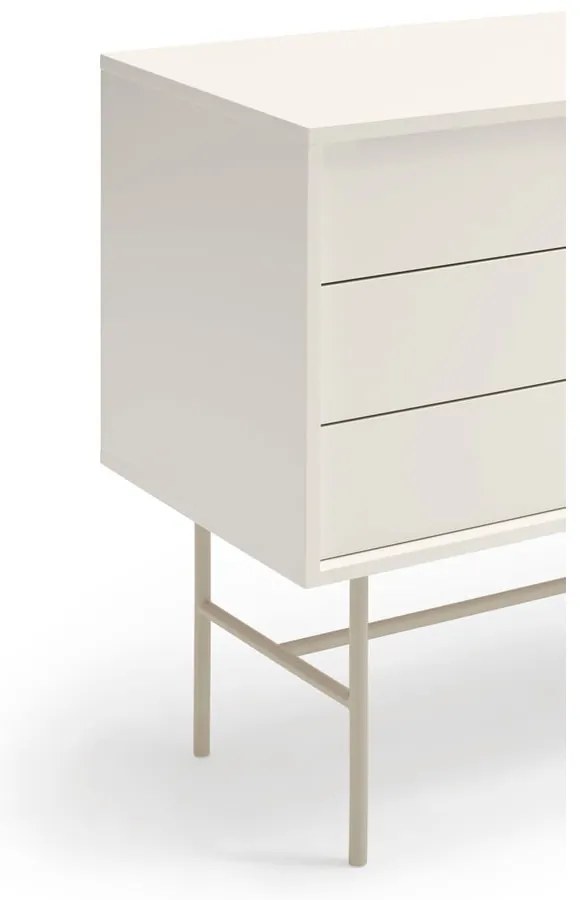 Bézs-krémszínű alacsony komód tolóajtóval 140x91 cm Nube – Teulat