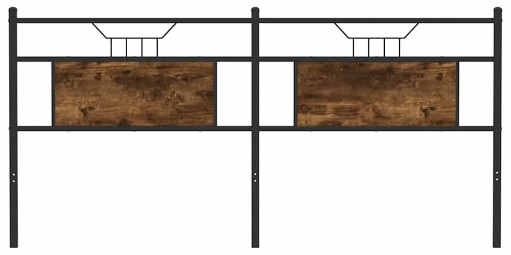 füstös tölgy színű szerelt fa és acél fejtámla 160 cm