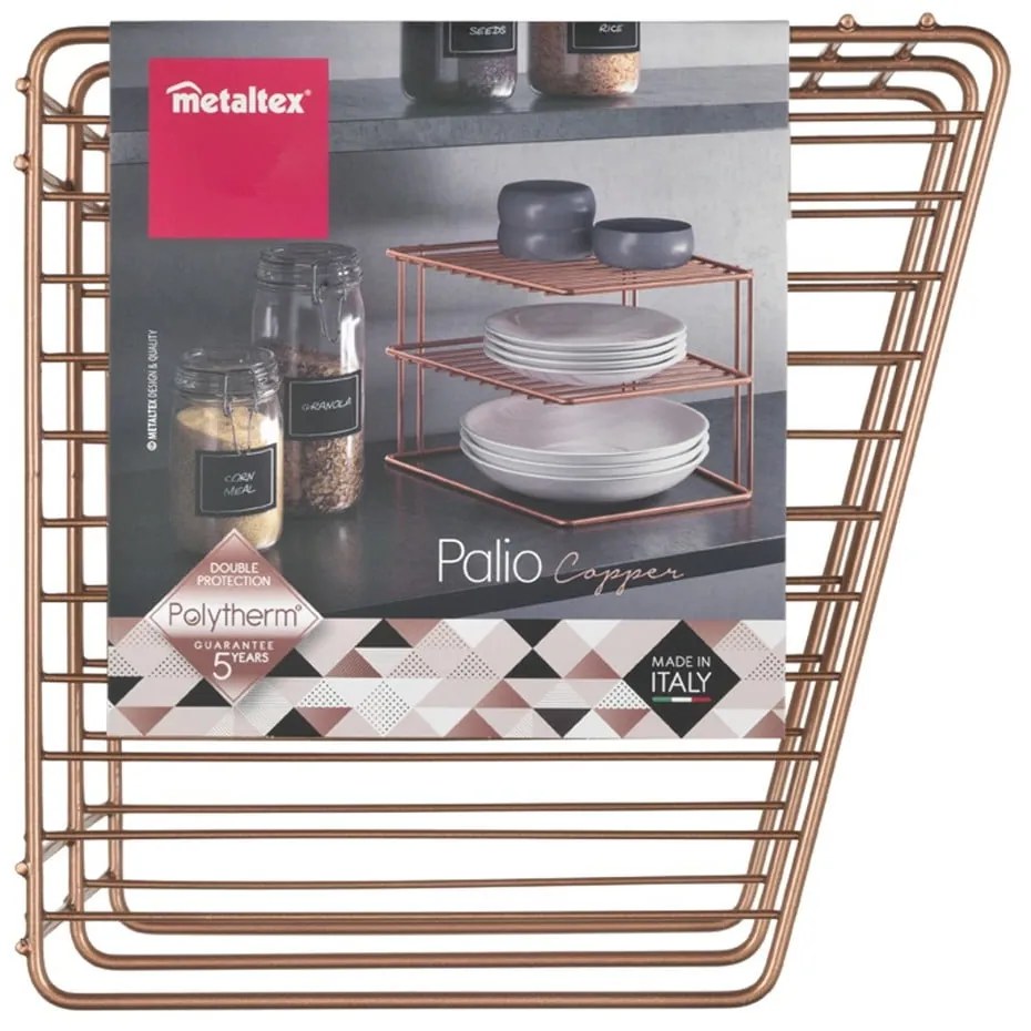 Rézszínű acél kiegészítő polc 25x25 cm Palio – Metaltex