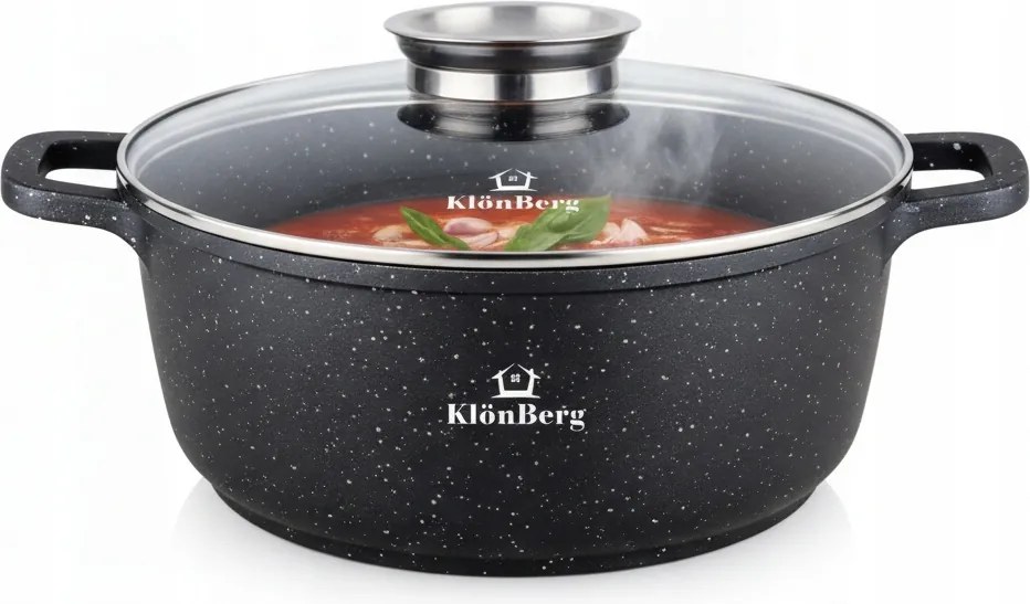 Gránit fazék tapadásmentes bevonattal Márvány Indukciós fedél