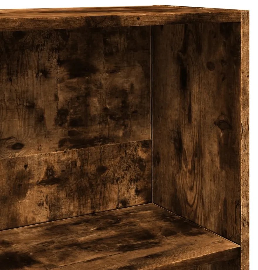 füstös tölgy színű szerelt fa könyvszekrény 60 x 24 x 176 cm