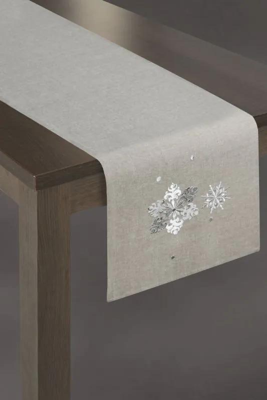 Asztali futó karácsonyi szürke/ezüst 33x140