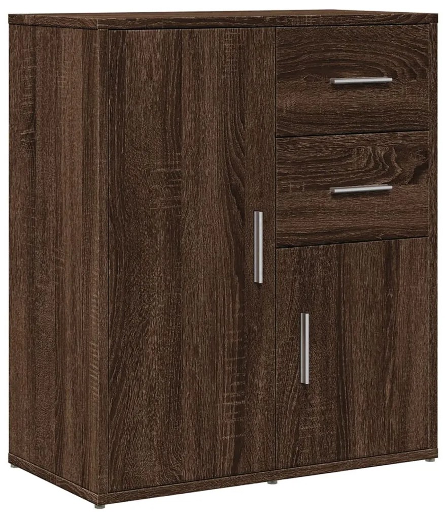 vidaXL 2 db barna tölgy színű szerelt fa tálalószekrény 60x31x70 cm