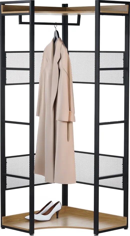 Sarokállvány, tölgy/fekete, KILOS NEW TYP 4