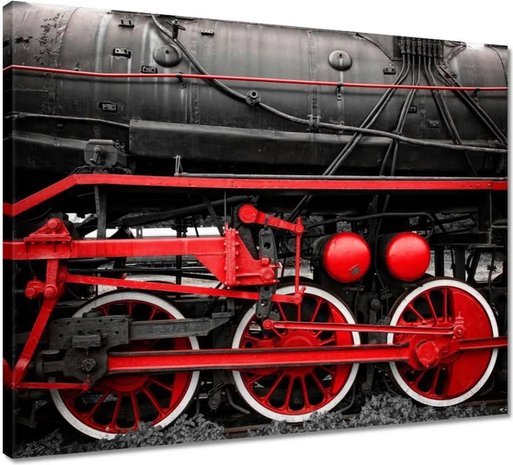 Vászonkép 50x40 Piros meghajtó kerekek