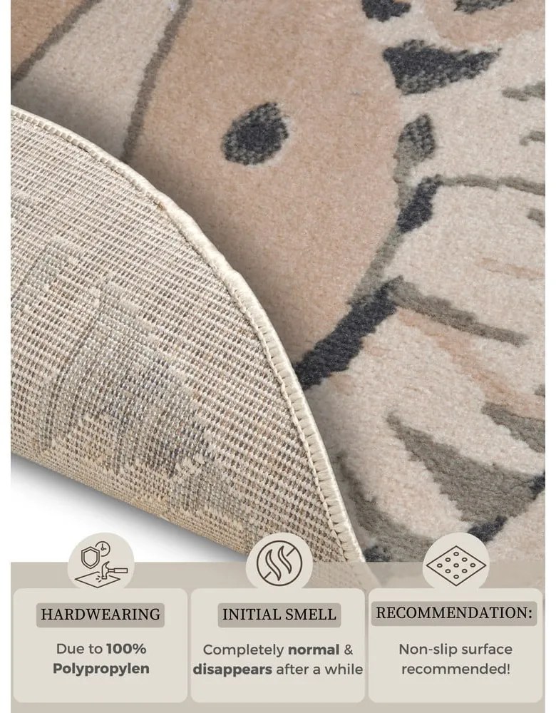 Bézs gyerek szőnyeg ø 100 cm Lion – Hanse Home