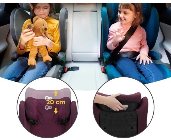 KINDERKRAFT JUNIOR FIX 2 autósülés 100-150 cm Cherry pearl