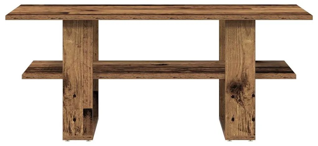 antik fa színű szerelt fa dohányzóasztal 102 x 55 x 42 cm
