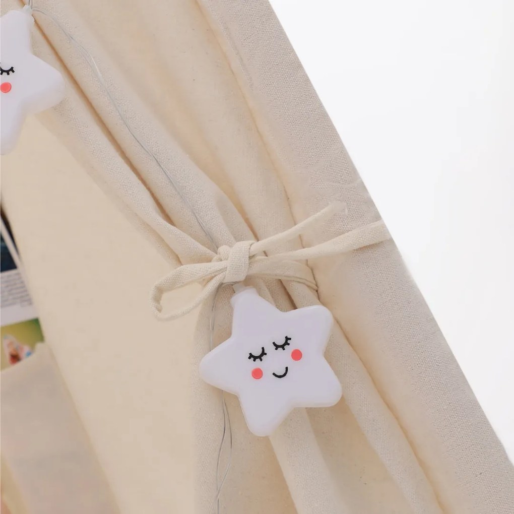 JULIUS gyerek teepee sátor, 120x120x160cm, fehér/szürke Jurhan