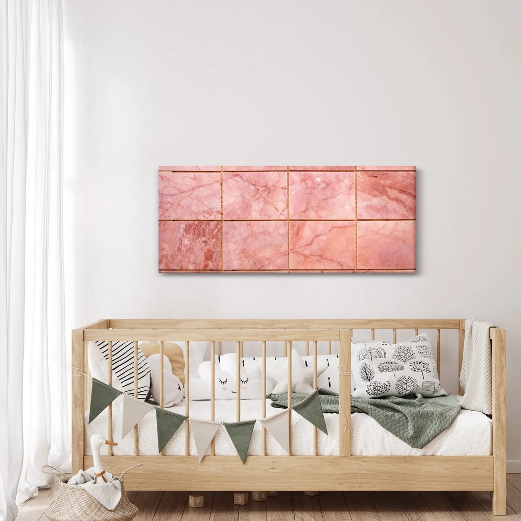 Kép - Rózsaszín, márványozott csempe (120x50 cm)