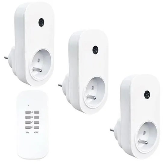 Solight DY09 − KÉSZLET 3x Távirányításos konnektorok + távirányító