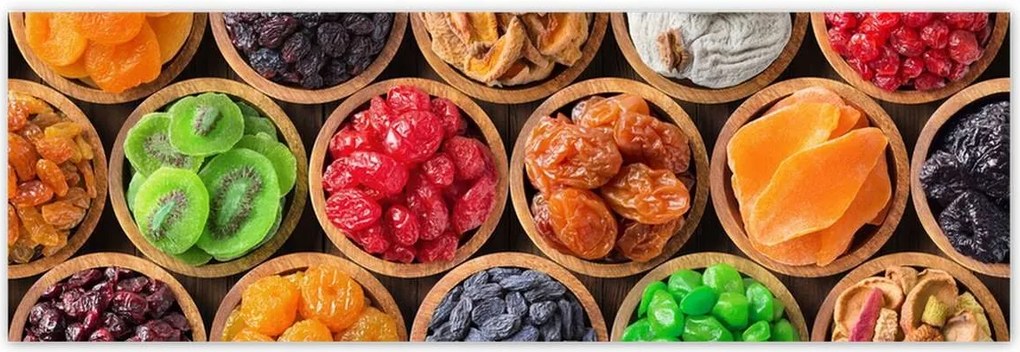 Poszterek 200x66 Aszalt gyümölcsök tálakban