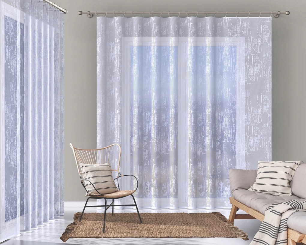 Mg Függöny 34821 vakolat Fehér 350x250cm készre varrva Bt M