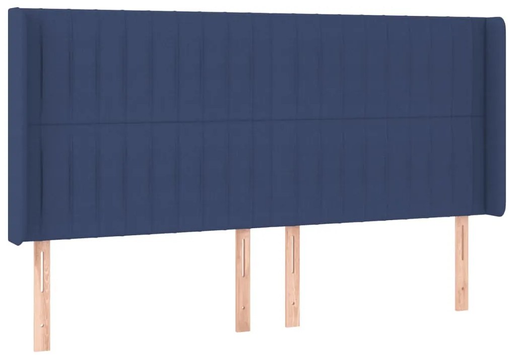 kék szövet LED-es fejtámla 163x16x118/128 cm
