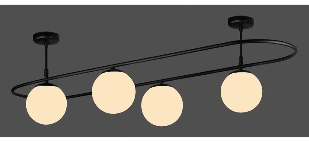 Elips fekete mennyezeti lámpa, hosszúság 124 cm - Squid Lighting