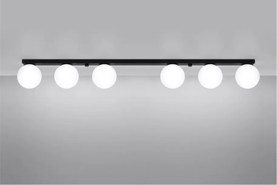 Fekete mennyezeti lámpa üveg búrával ø 12 cm Umerta – Sollux