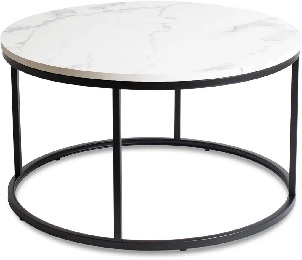 Dohányzóasztal Fehér Márvány/Fekete Színben. CONNY MAX