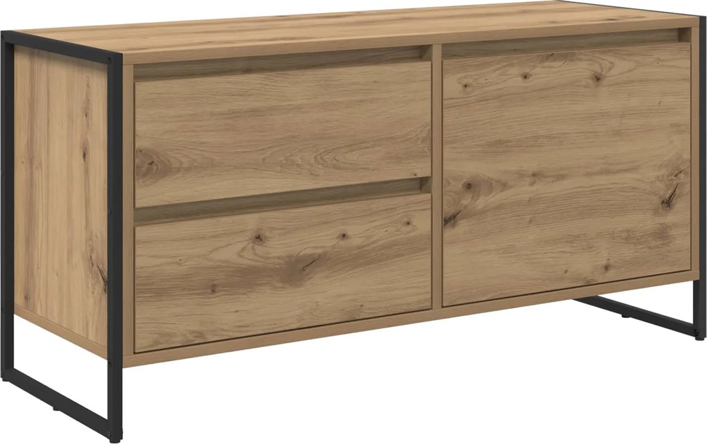 vidaXL TV szekrény fiókkal Művészi tölgy 100 x 36 x 49.5 cm Faanyag