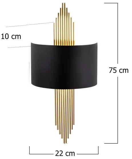 Fali lámpa 1xE27/40W/230V arany/fekete