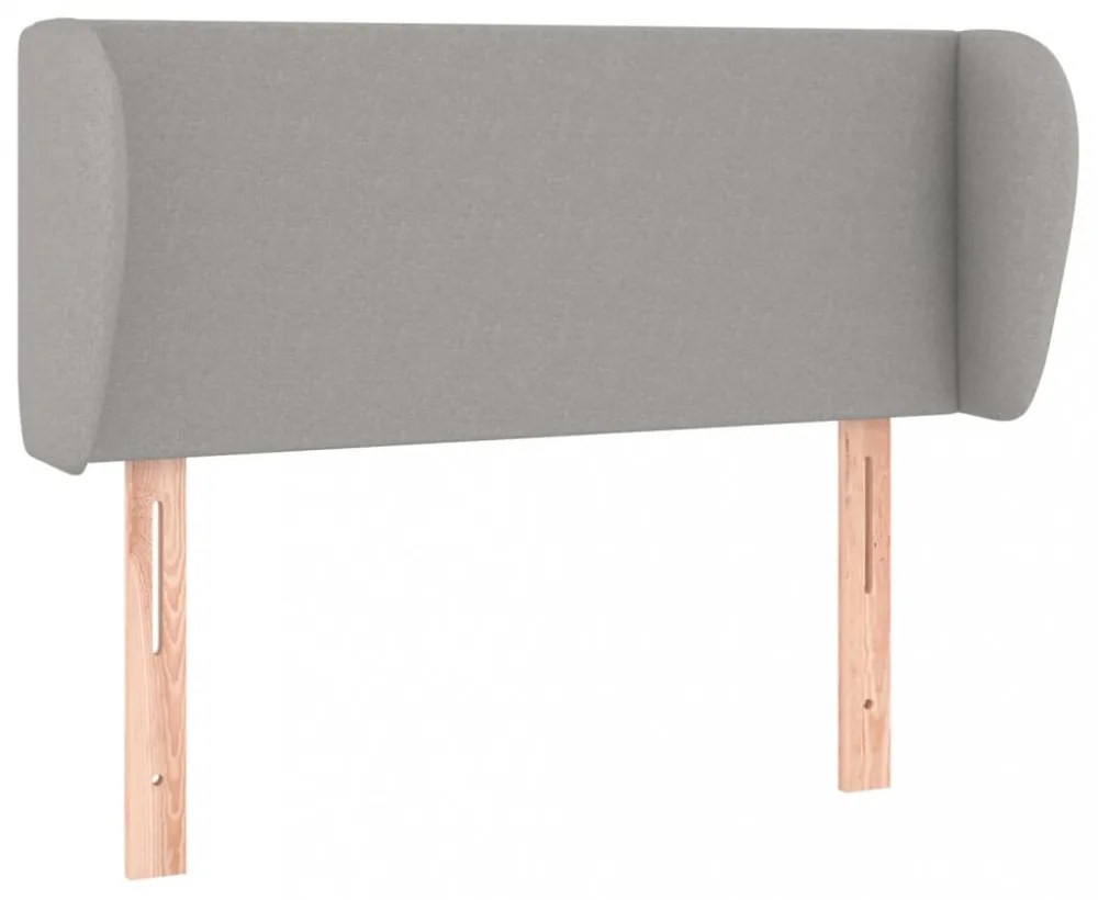 világosszürke szövet fejtámla szárnyakkal 83x23x78/88 cm