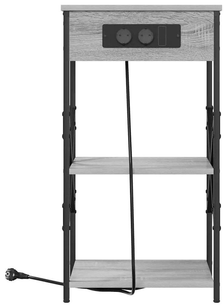 Éjjeli Szekrények 2 pcs Szürke sonoma 41 x 31 x 76 cm Faanyag