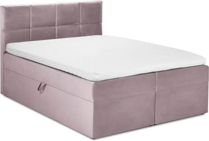 Mimicry rózsaszín bársony kétszemélyes ágy, 200 x 200 cm - Mazzini Beds
