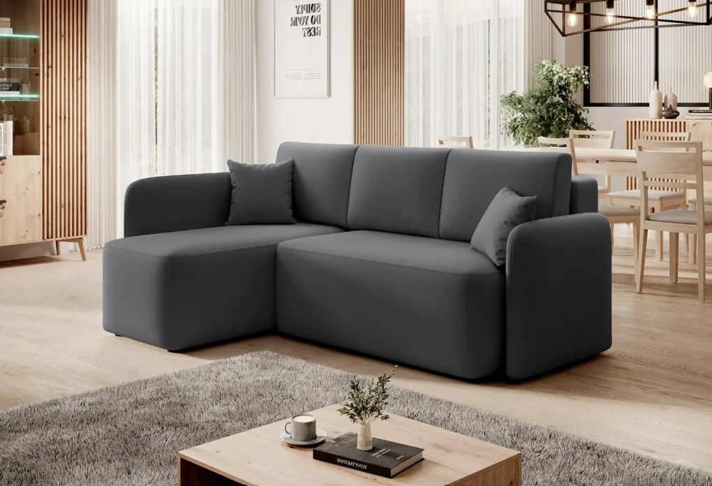 AKCIÓ sötétszürke sarokkanapé HADSON jobb sarok II. osztály Változat: Jobb sarok