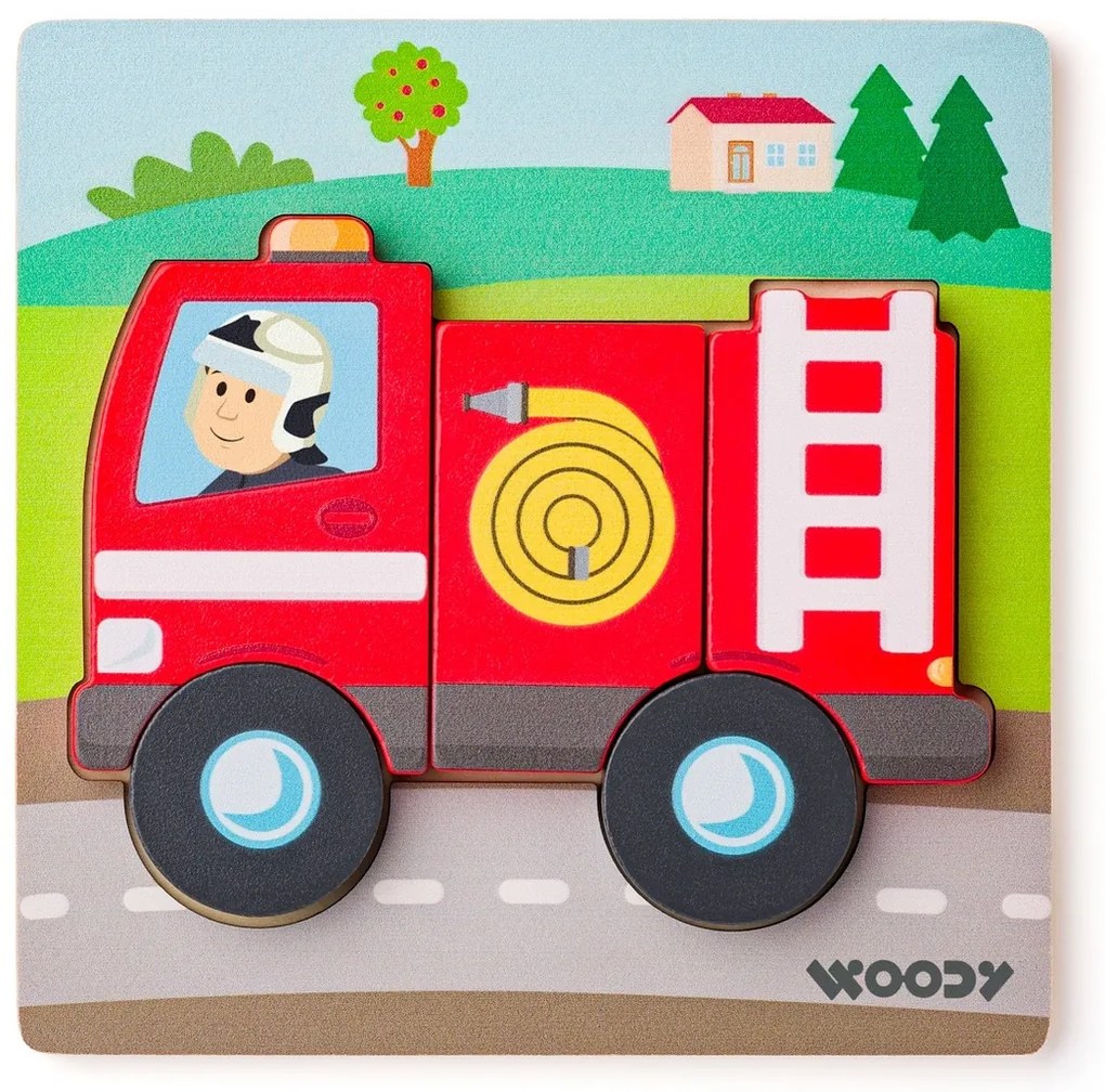 Woody Puzzle tűzoltó baba