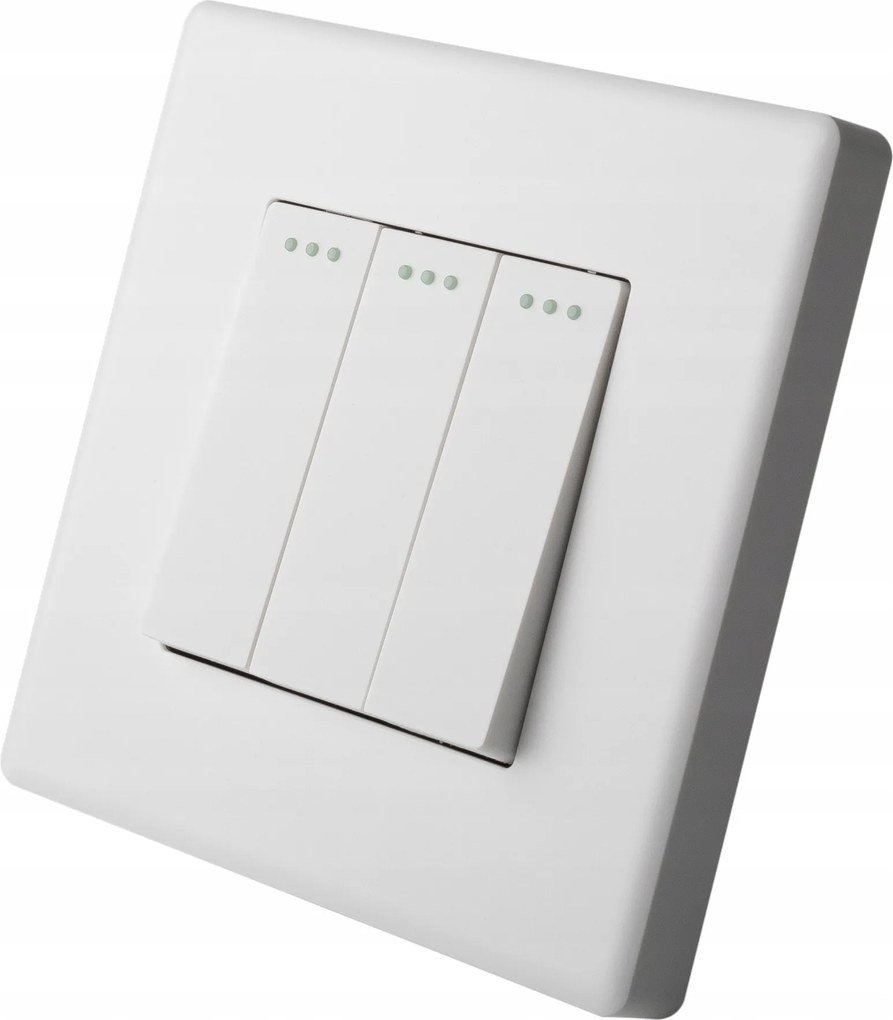 Kapcsoló Fénykapcsoló Hármas Fali Fehér Műanyag Luuna