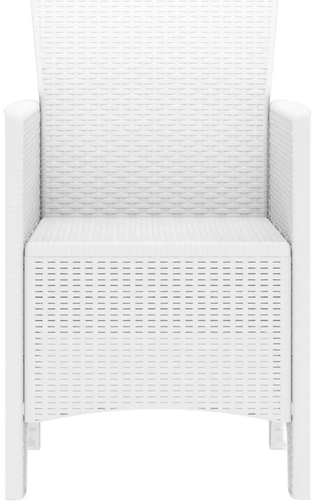 Kerti szék 4-es készlet Fehér Poli rattan Standard Könnyű súly