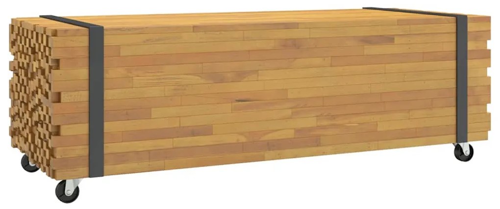 dohányzóasztal 110x45x35 cm tömör fa teakfa