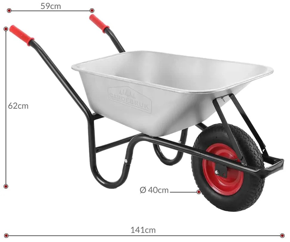 Gardebruk® 250 kg-ig horganyzott kerti talicska