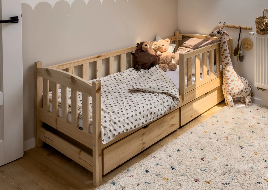 Alvins gyerekágy 80x180 cm fiókokkal - tömör fenyő