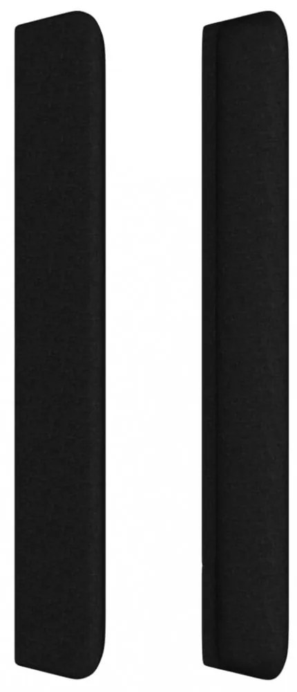 fekete szövet fejtámla szárnyakkal 203x16x118/128 cm
