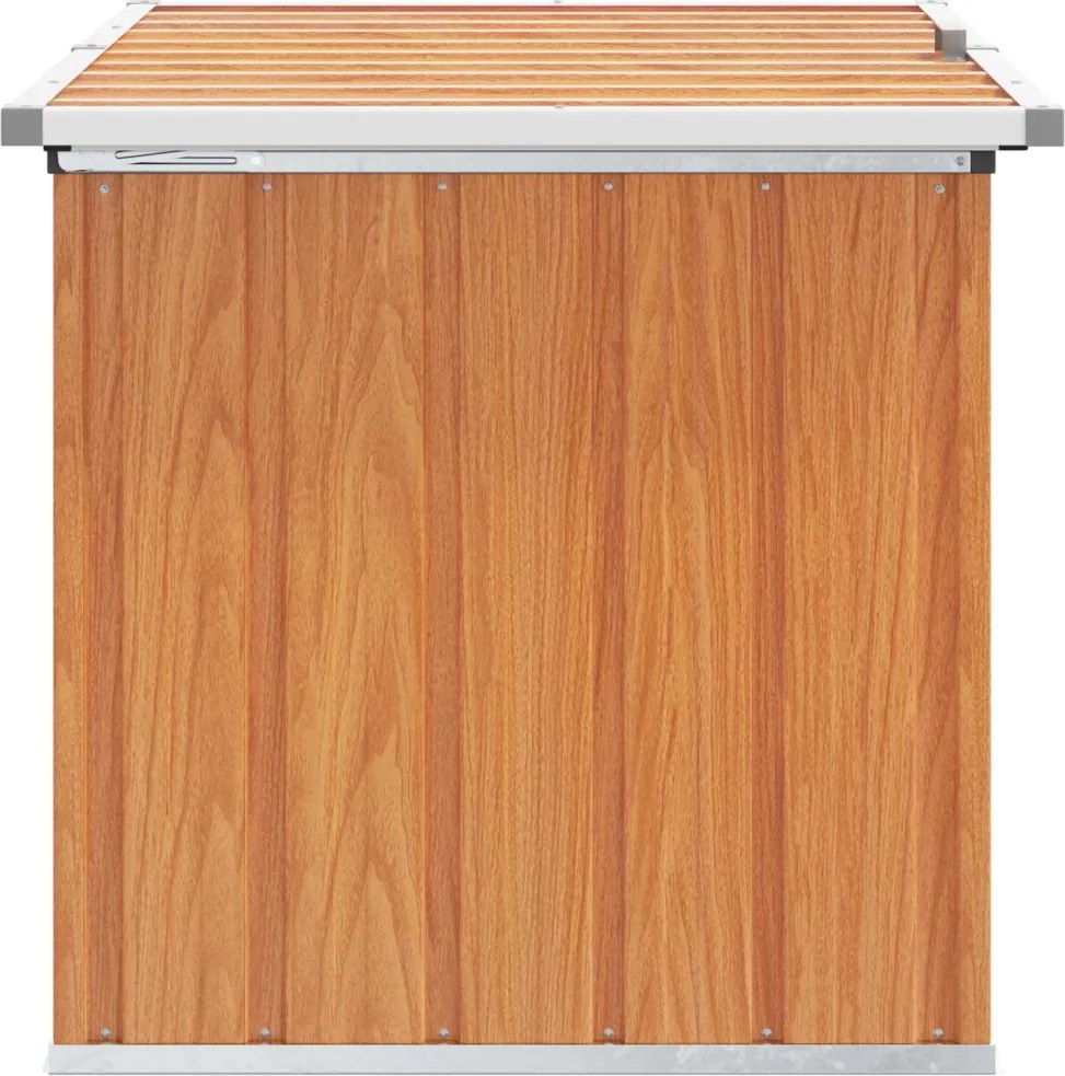 vidaXL Kültéri Tároló Doboz faszínű 109 x 67 x 65 cm Horganyzott Acél