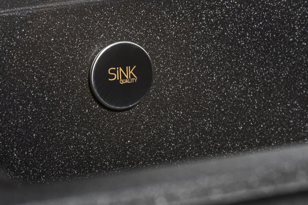 SINK Quality Mosogató Quality Ferrum, konyhai gránit mosogató 565x510x205 mm + szifon, fehér, SKQ-FER.W.1K60.X