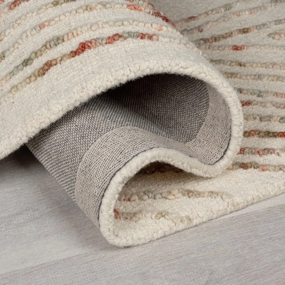 Narancssárga-krémszínű gyapjú szőnyeg 200x290 cm Abstract Swirl – Flair Rugs