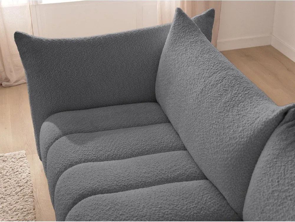 Szürke buklé sarokkanapé (bal oldali-heverő résszel) Azra – Bobochic Paris