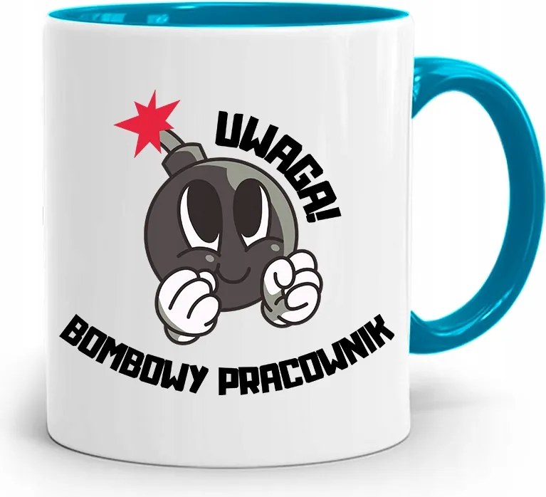 Munkavállalói Bögre Kék Bomba Munkavállalói Nyomtatott Fényképpel