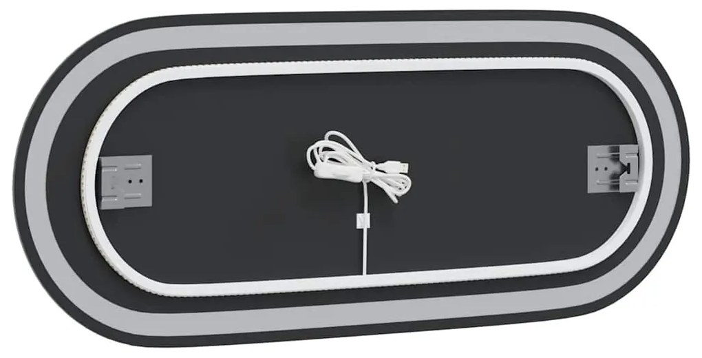 ovális LED-es fürdőszobai tükör 90 x 40 cm