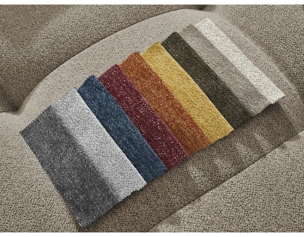 Bézs zsenília kinyitható-tárolóhelyes sarokkanapé (bal oldali-heverő résszel) Roxelane – Bobochic Paris