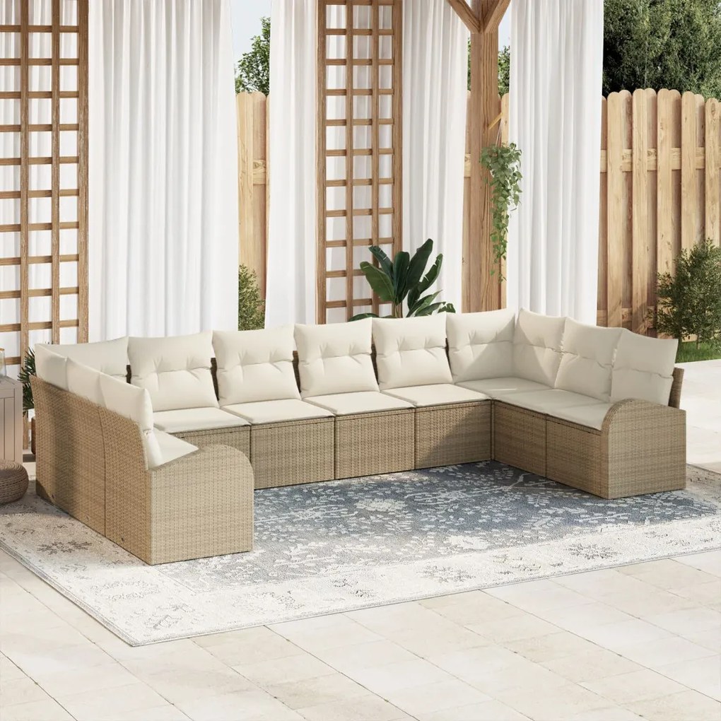 Kerti Kanapé Szett párnával tárolóval 10 pcs Beige és krém