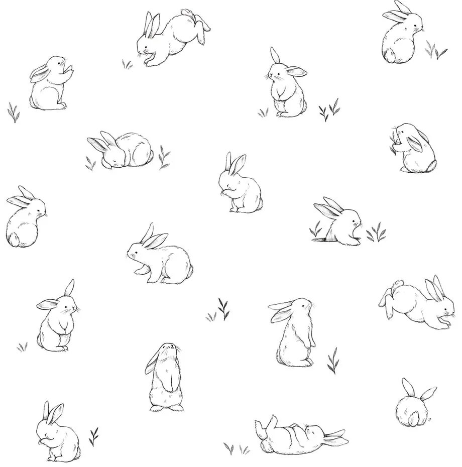 Gyerek tapéta 10 m x 50 cm Bunnies In The Countryside – Lilipinso